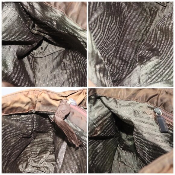 PRADA Tote Bag Nylon Brown Auth - Picture 14 of 16